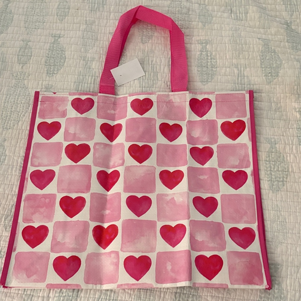Pink Hearts Reusable Tote Bag NWT 🩷